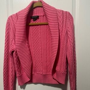 Ralph Lauren Pink Cable Knit Cardigan